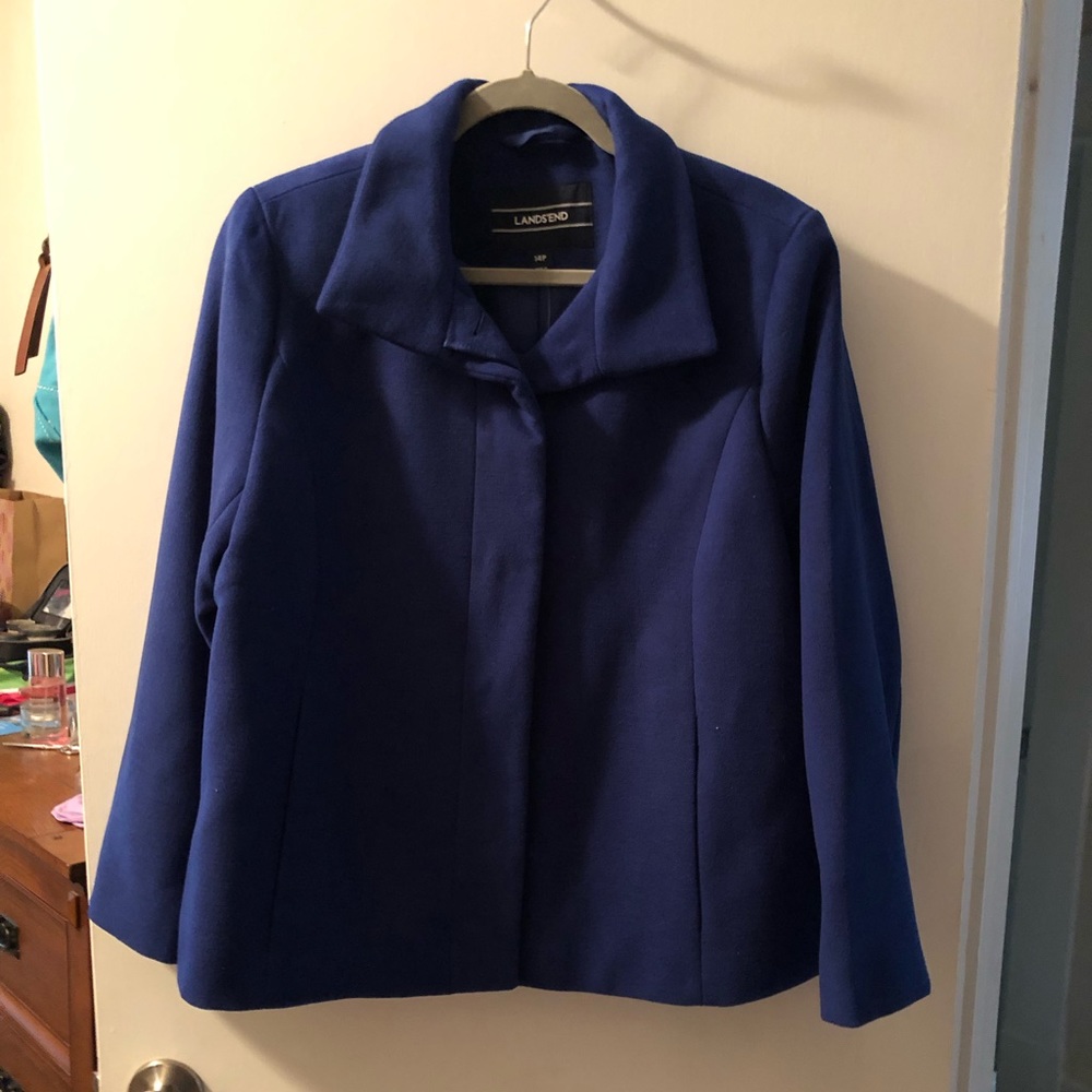 Lands End Women’s Royal Blue Coat 14P NWT